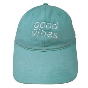 Good Vibes Slideback Hat Blue One Size Adjustable Embroidered 6 Panel WB